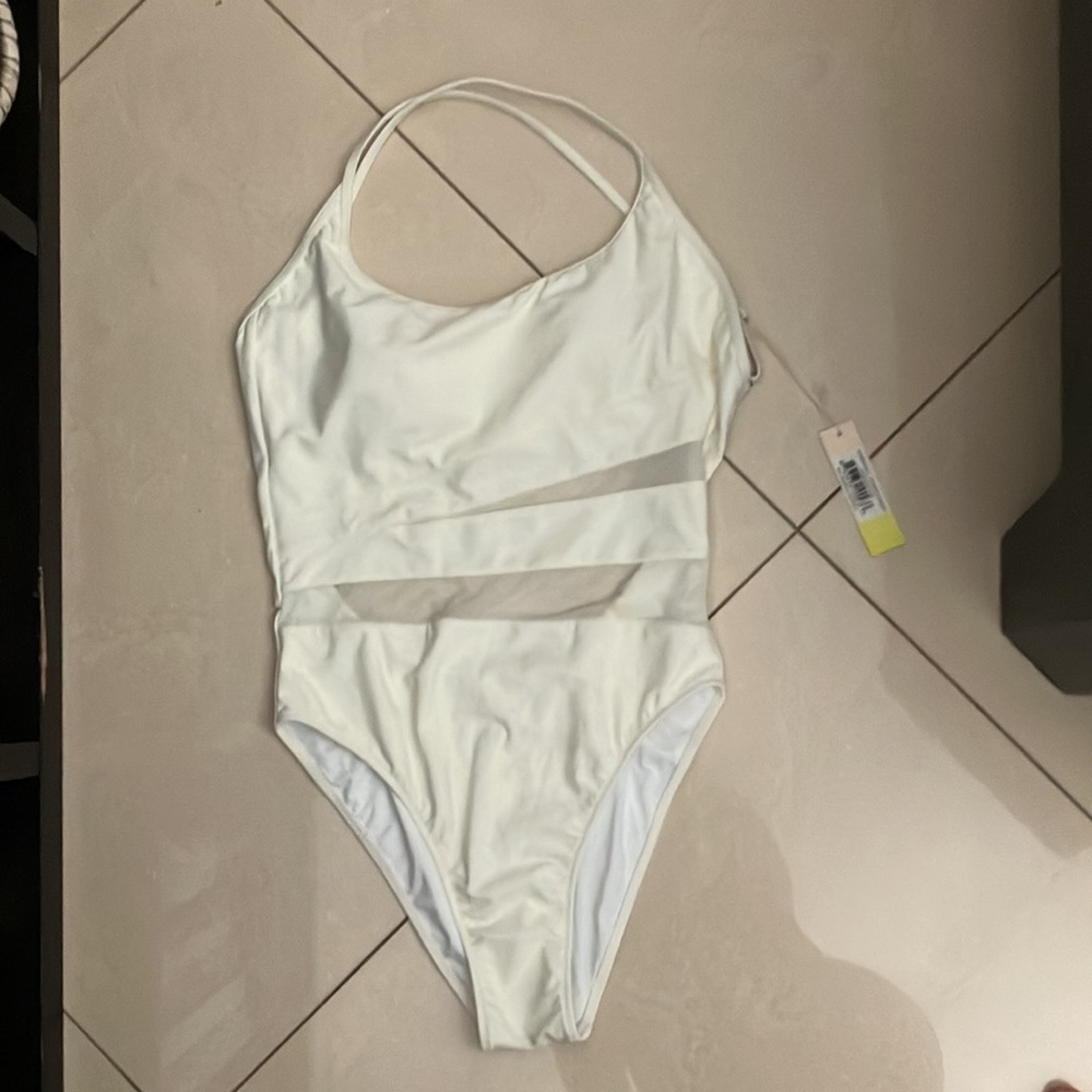 NWT- Summersalt Causeway Mesh Cutout Ivory One Piece Swimsuit